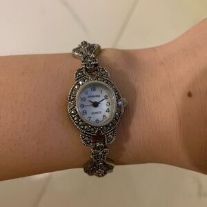 NEW Persona Lady’s Marcasite Quartz watch bracelet Hearts